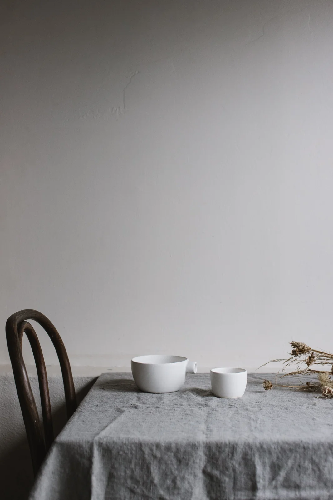 Spouted Matcha Prep Bowl - Matte White by Notary Ceramics