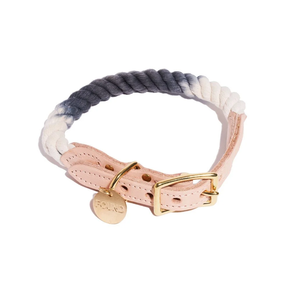 Gray Ombre Cotton Rope Cat & Dog Collar by Found My Animal