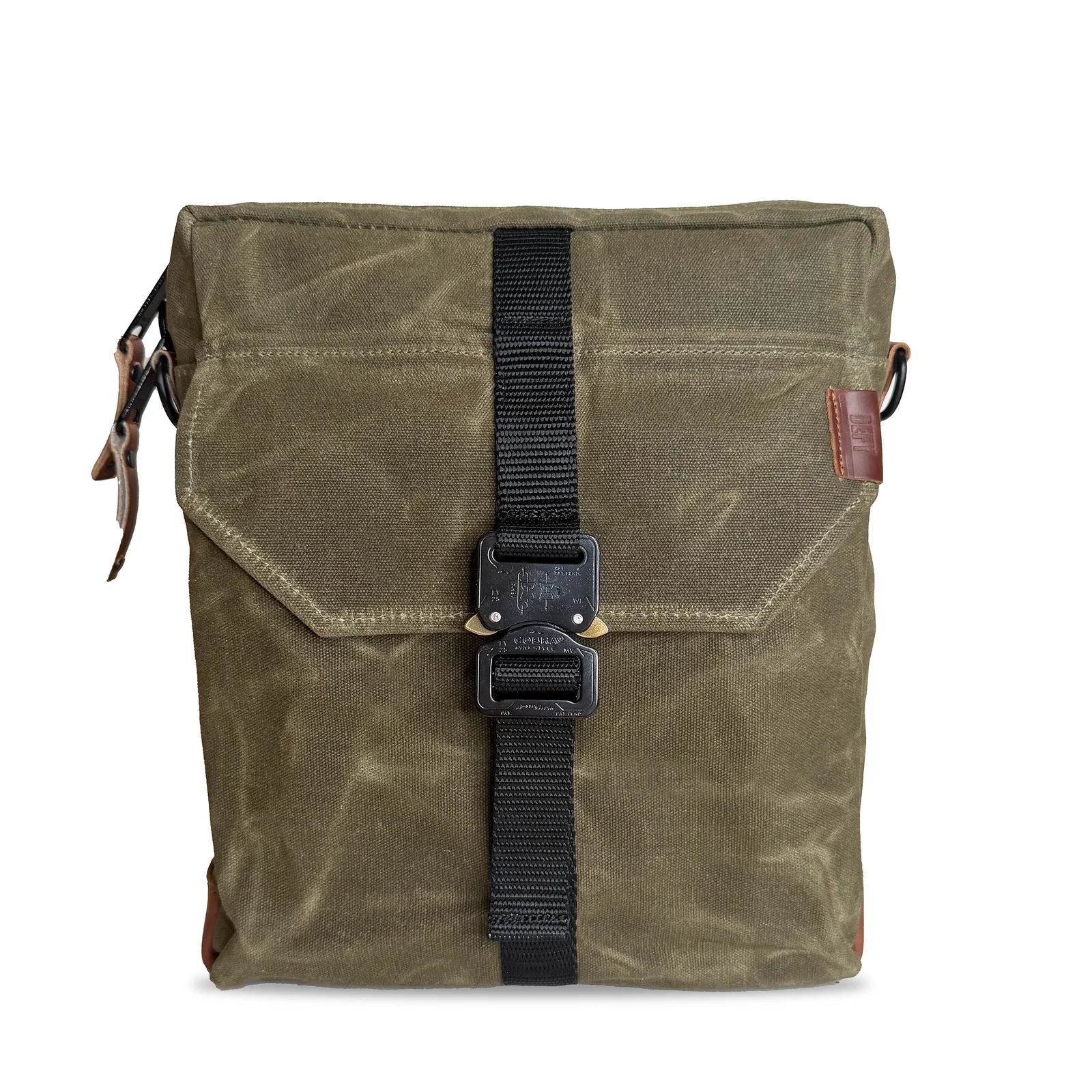 SHIPS IN 6-8 WEEKS / Defender DayTripper / Olive Drab TEXWAX™ Original Wax Canvas x TexWax™ Autumn Plaid Wax Canvas by Defy Bags