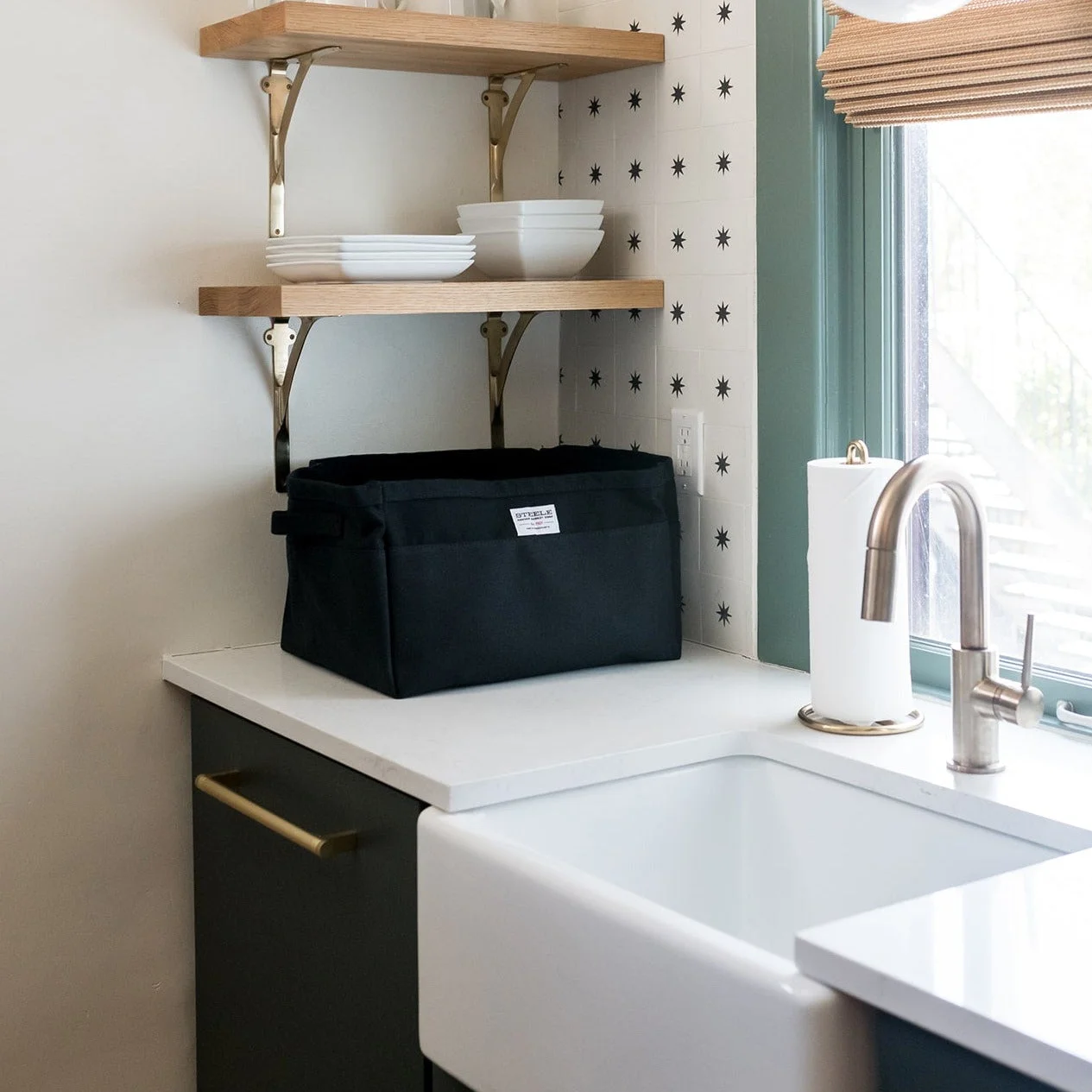 Black Large Canvas Storage Bin by Steele Canvas