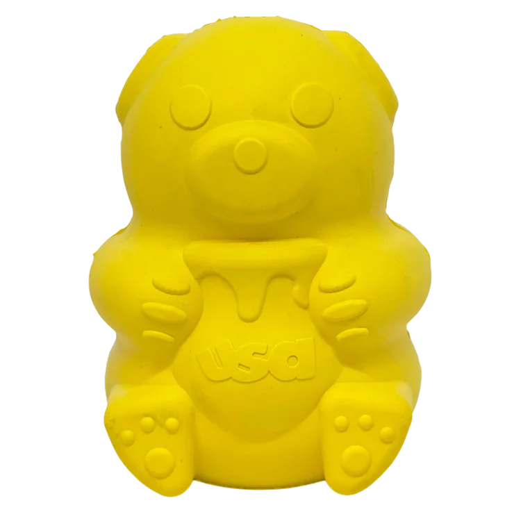 Honey Bear eDispenser - Durable Rubber Treat Dispenser for Dogs | USA Made by SodaPup