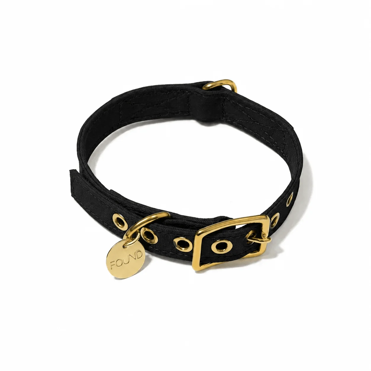 Black Cotton Canvas Cat & Dog Collar by Found My Animal