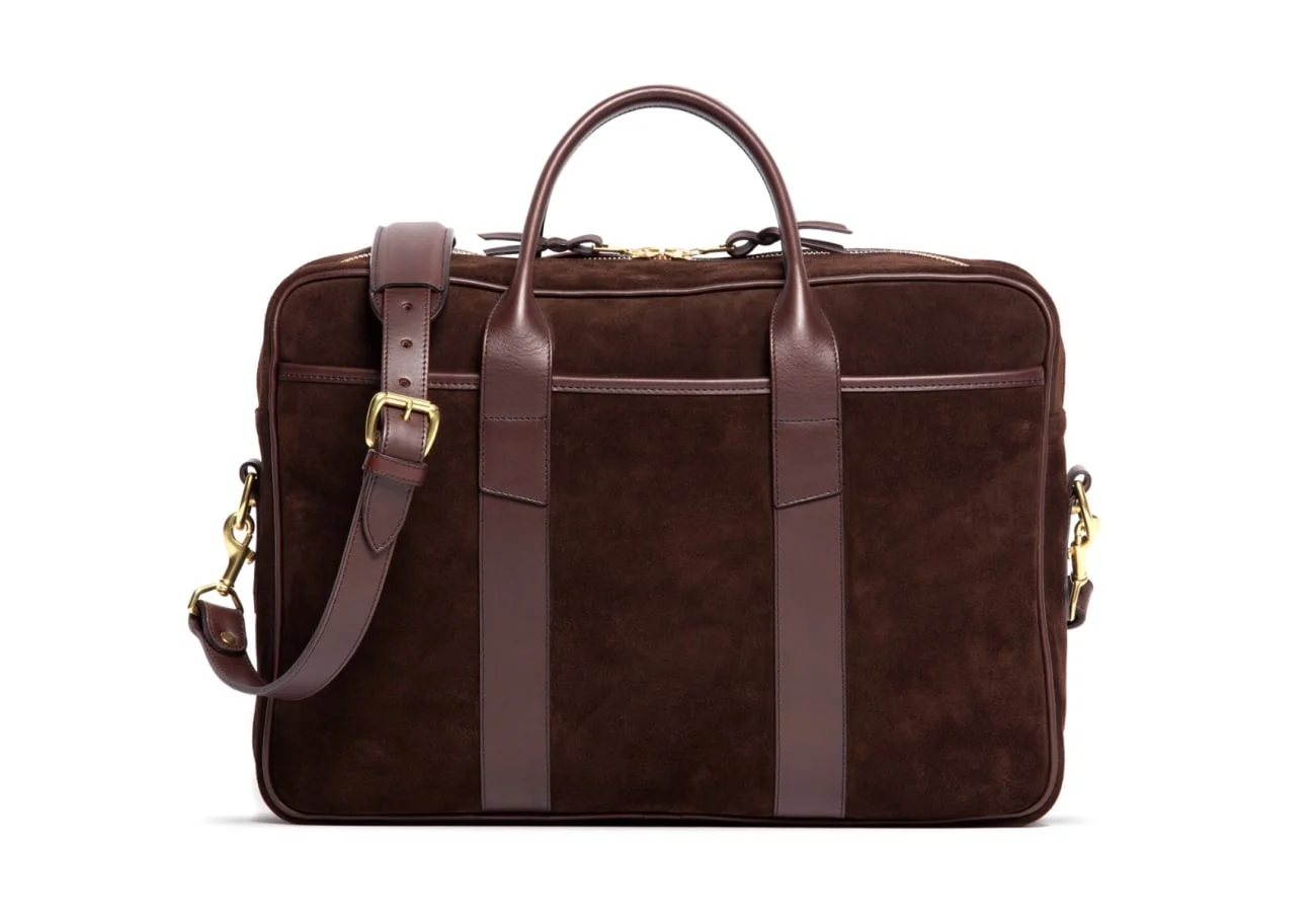 Suede Commuter Briefcase by Frank Clegg Leatherworks