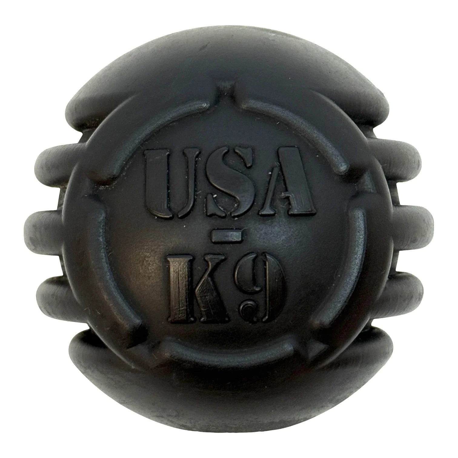 USA-K9 Stars and Stripes Rubber Dog Toy | K9 Handler Reward Toy | Black | USA Made by SodaPup