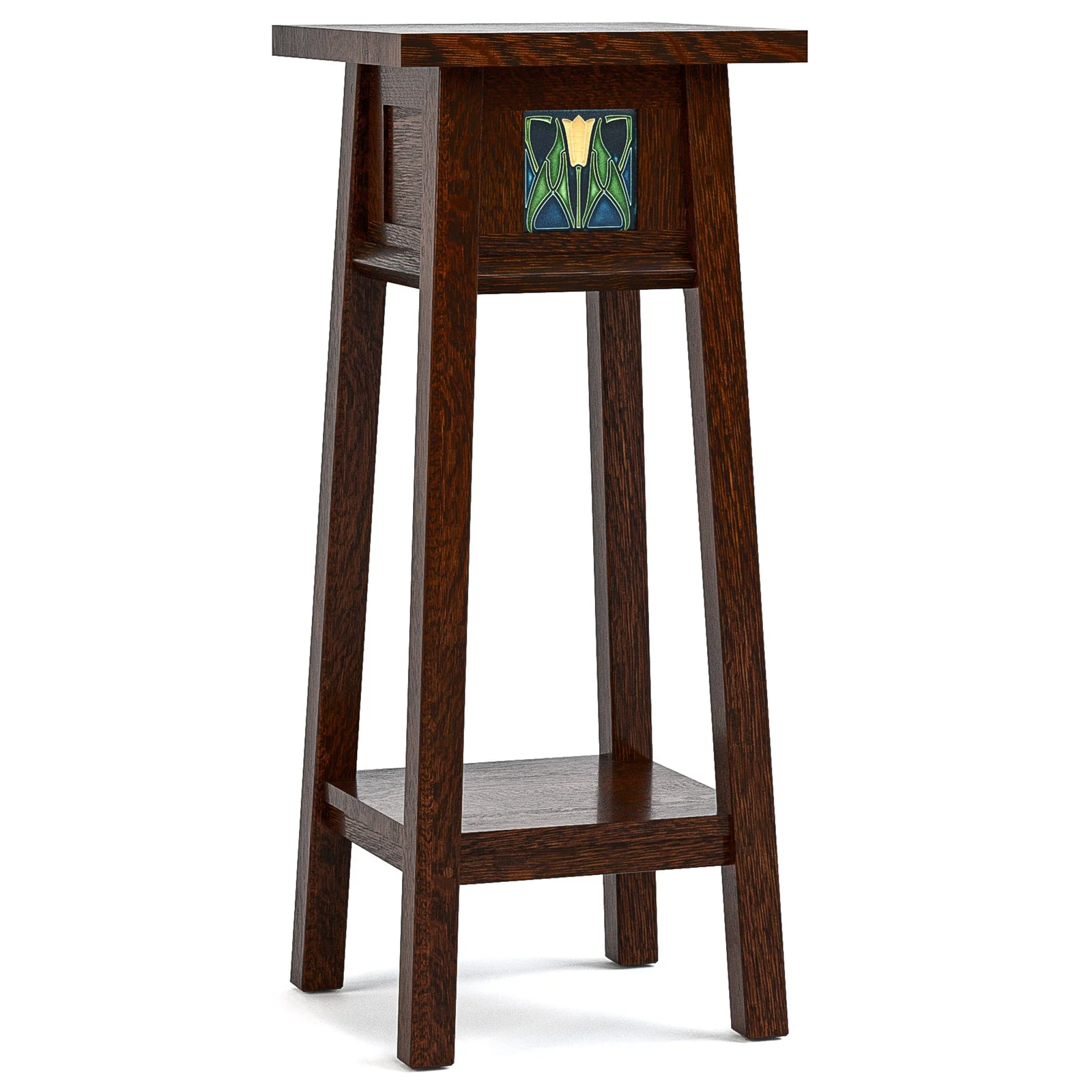 Floral Tile 30-inch Plant Stand by Stickley