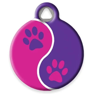 Pink Paws Pet ID Tag by Dog Tag Art by Lupine Pet
