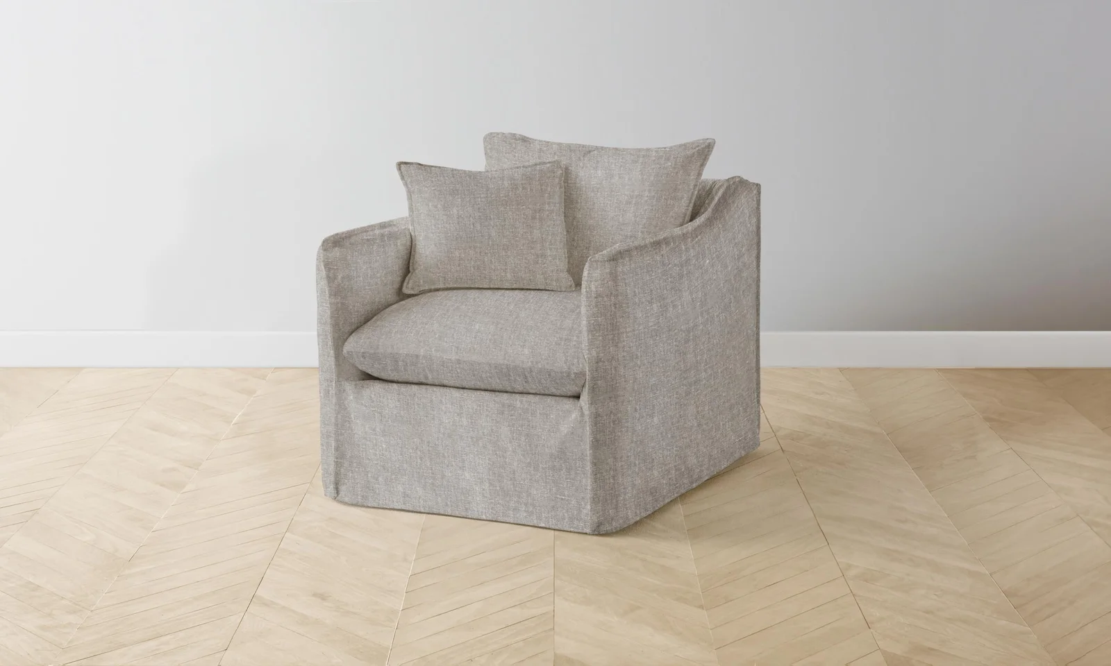 The Dune Swivel Chair - Heritage Belgian Linen Agate by Maiden Home