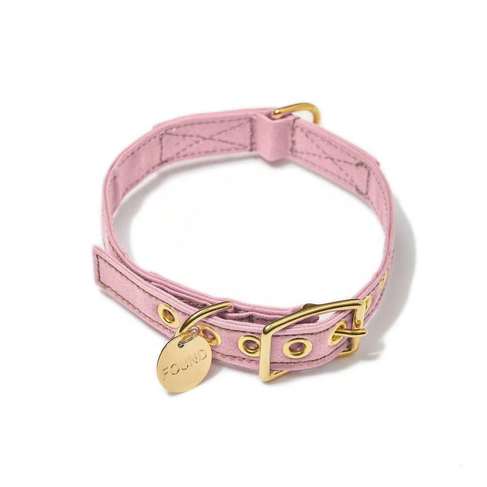 Light Pink Cotton Canvas Cat & Dog Collar by Found My Animal