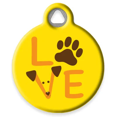 Dog Love Pet ID Tag by Dog Tag Art by Lupine Pet