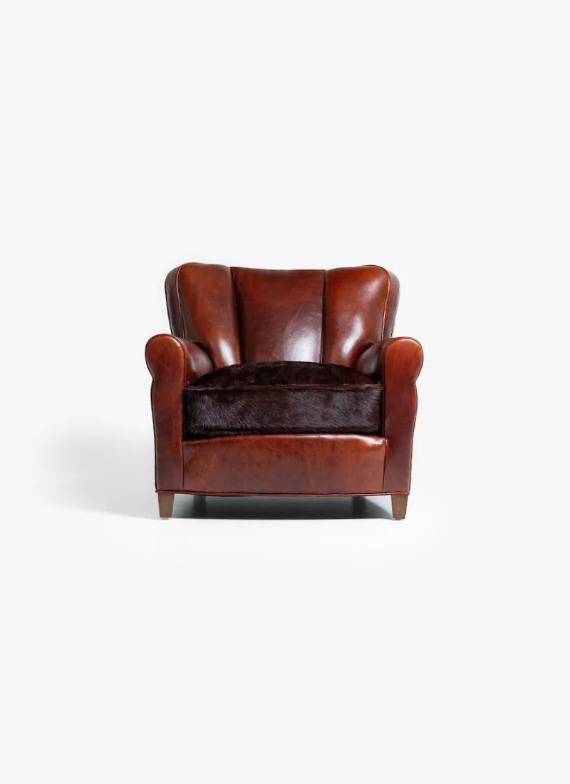 Irvington Club Chair in Mont Blanc & Catalina by Moore & Giles