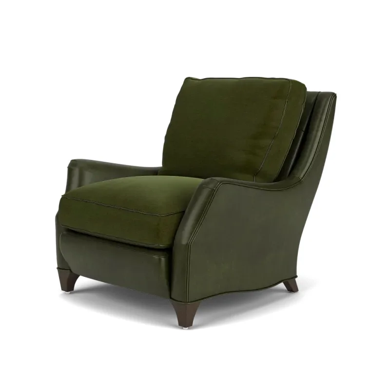 Hamilton Lounge Chair  - Mohair & Leather by Moore & Giles
