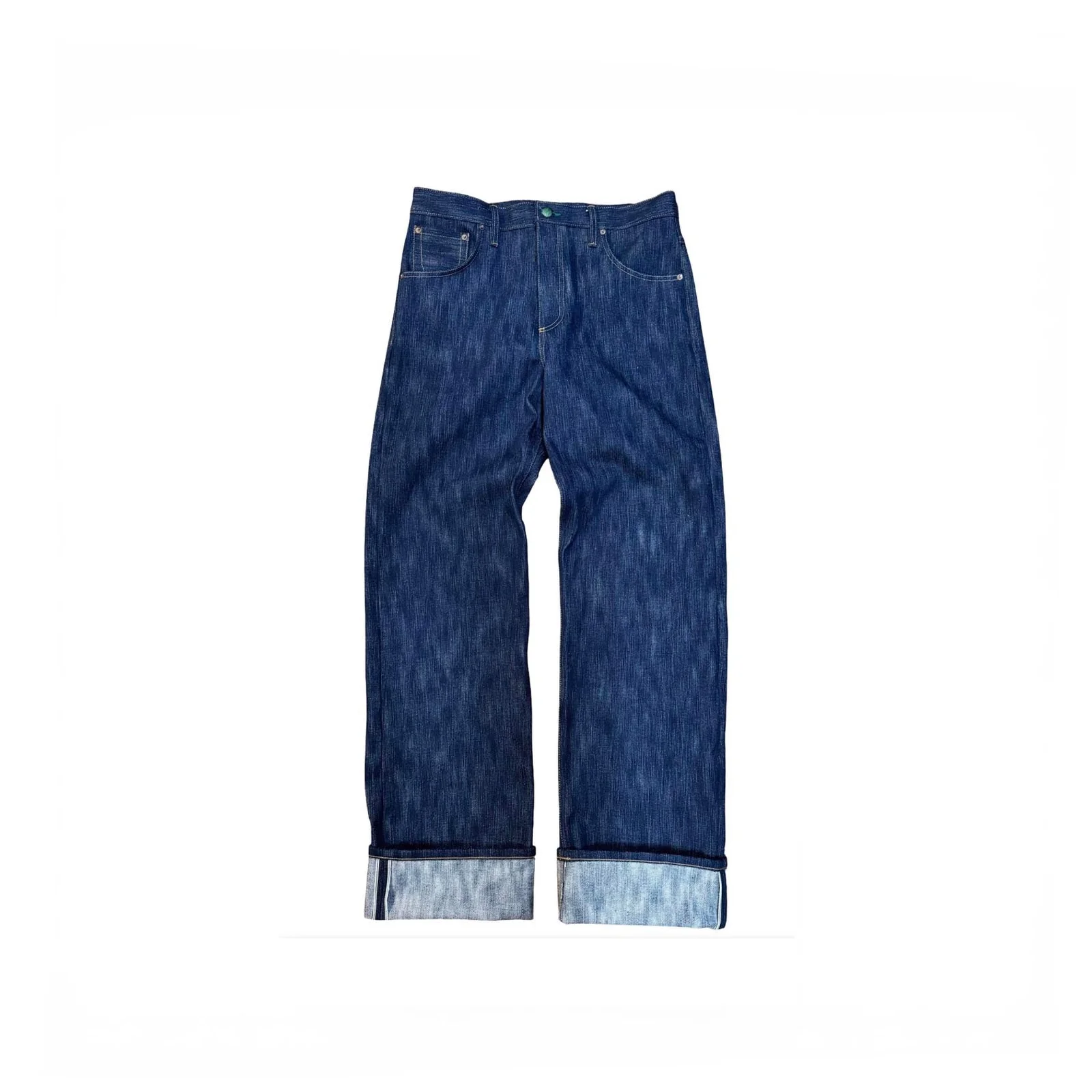 Buckle Back Tokushima Shoai Hank Dyed denim (Natural plant dyed Indigo) in store now! by Left Field NYC