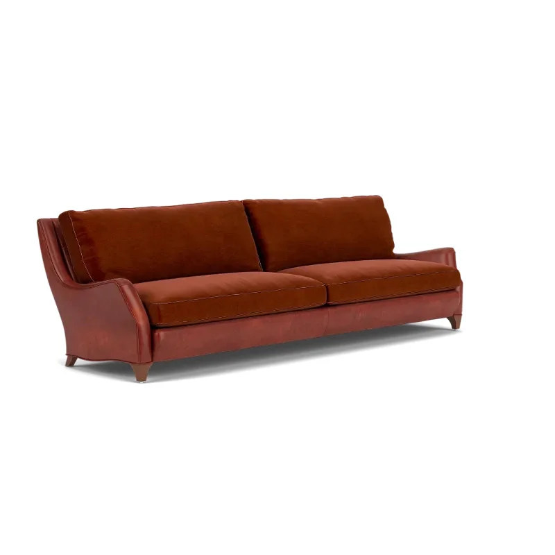 Hamilton Sofa - Mohair & Leather by Moore & Giles