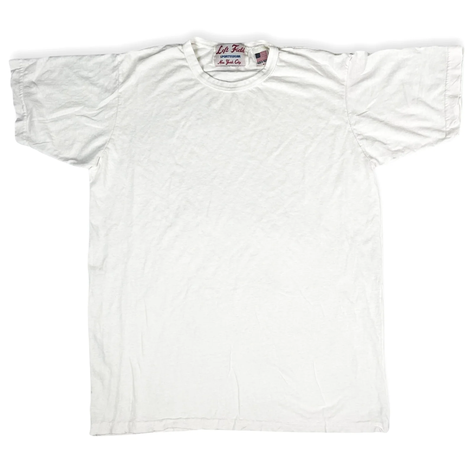 White 55% Hemp, 45% organic Cotton crew Tee by Left Field NYC