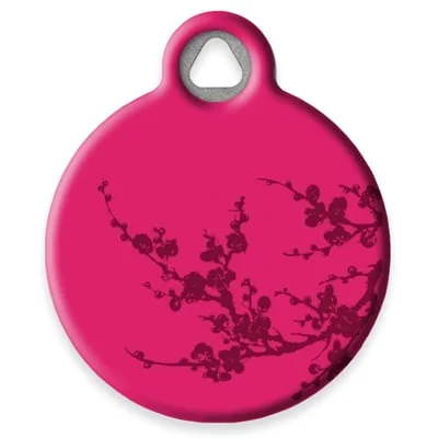 Plum Blossom Pet ID Tag by Dog Tag Art by Lupine Pet