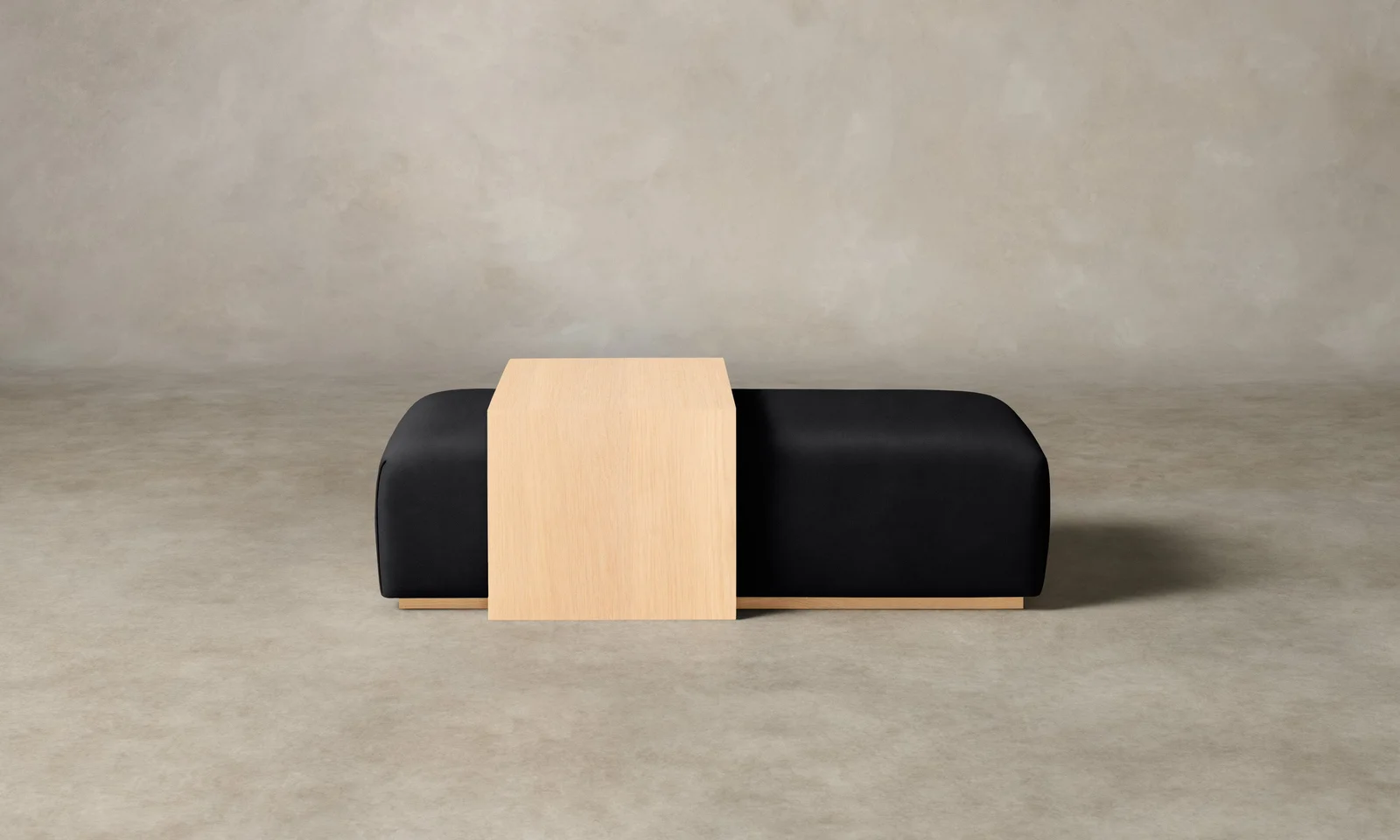 The Bowery Ottoman - Costa Leather Jet by Maiden Home