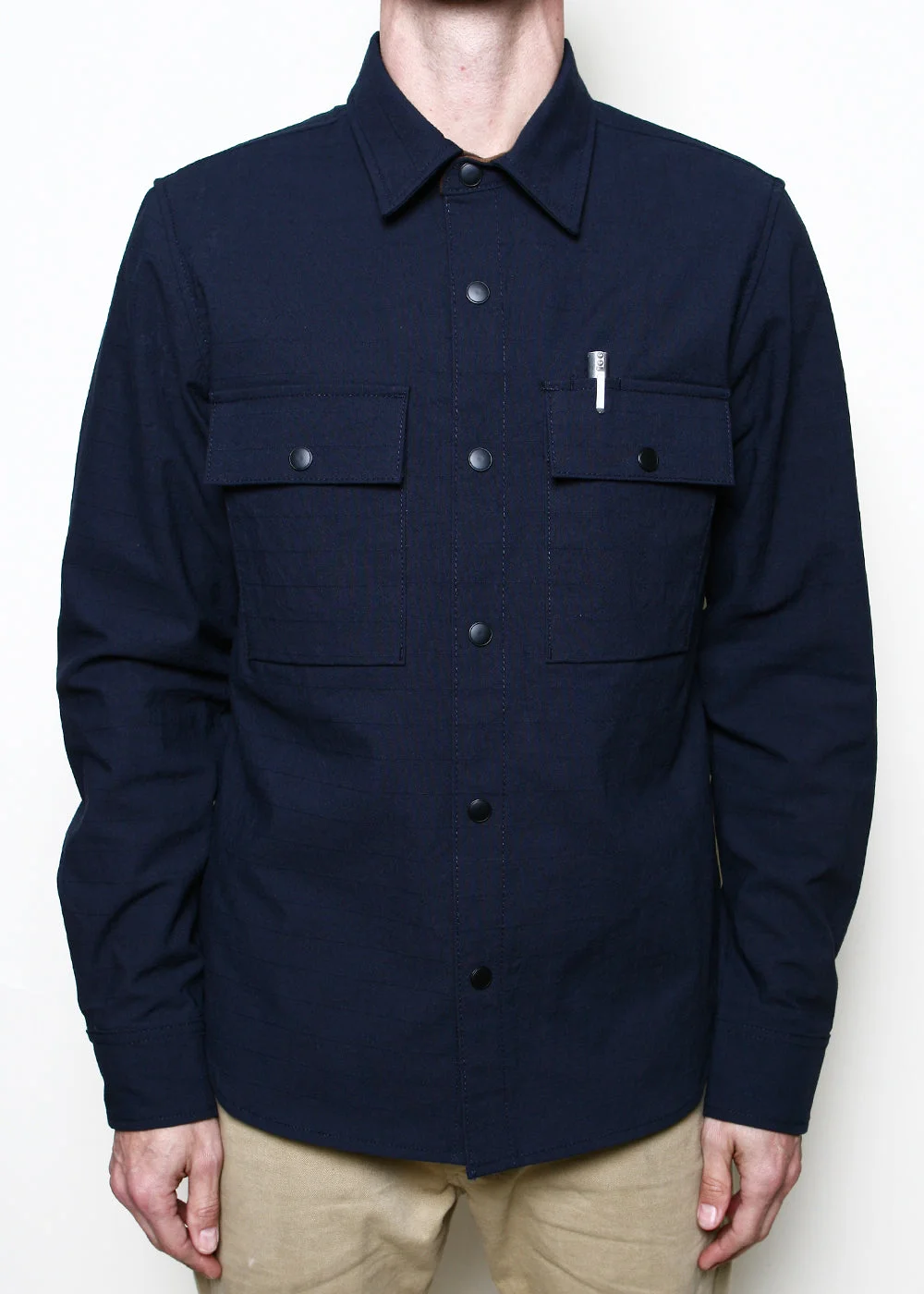 Oxford Overshirt // Navy Nylon Grid by Rogue Territory