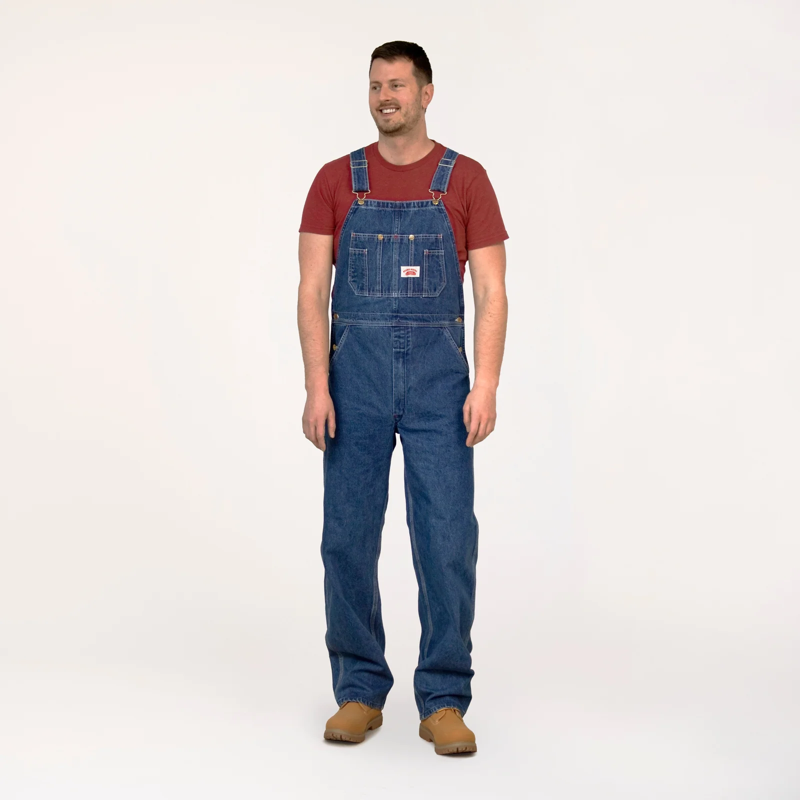 #699 Made in USA Stone Washed Blue Denim Overalls by Round House