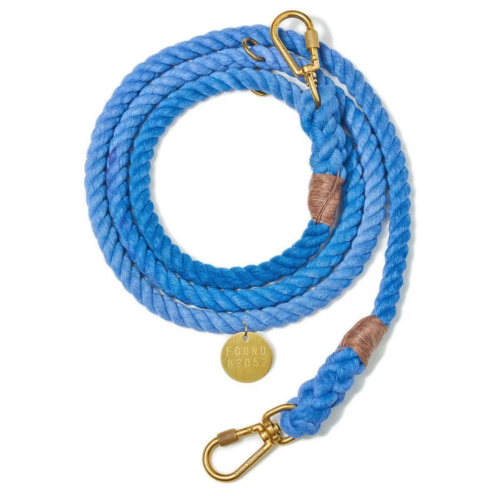 Periwinkle Cotton Rope Dog Leash, Adjustable - Found My Animal by Found My Animal