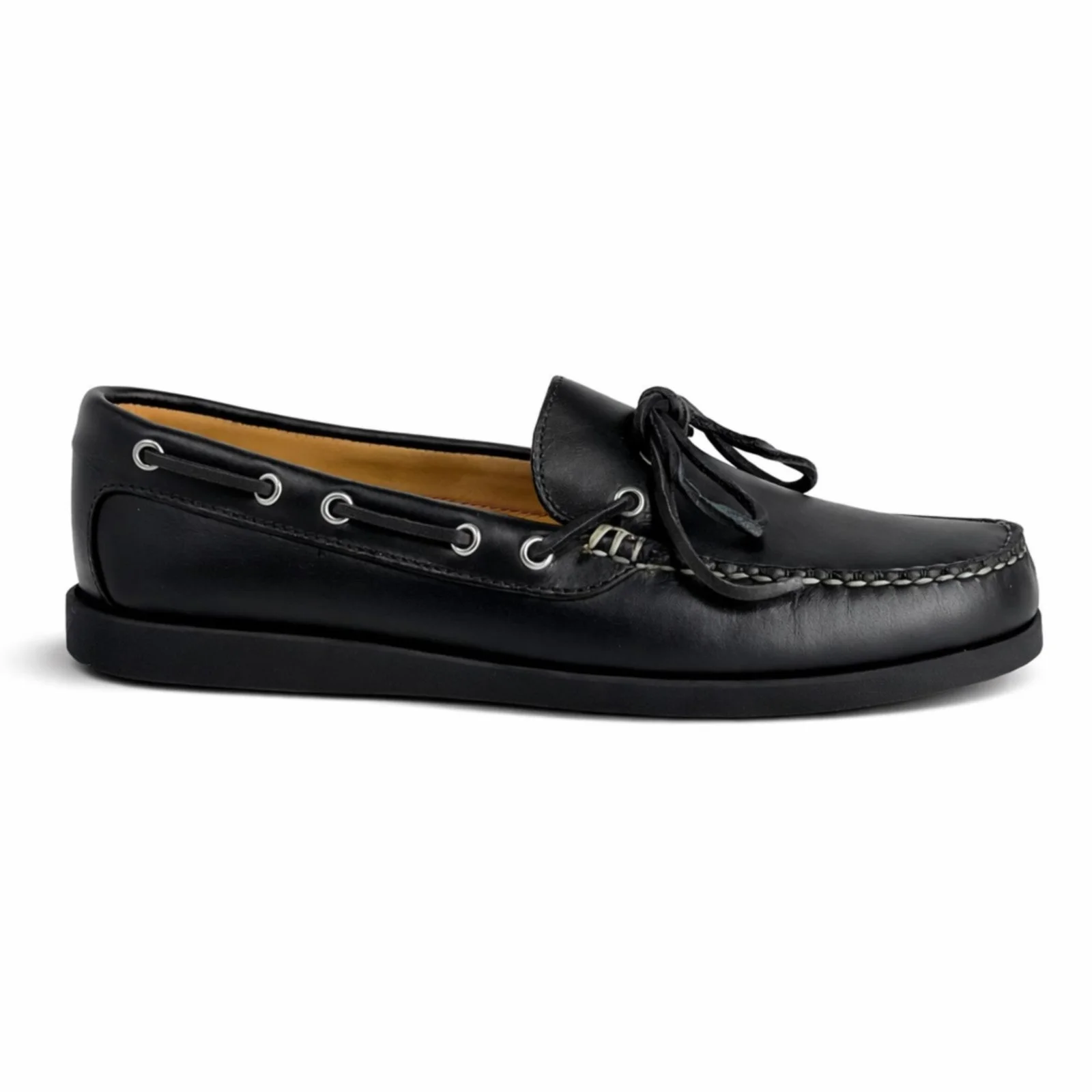 Men’s In Stock Canoe Shoe: Black by Quoddy