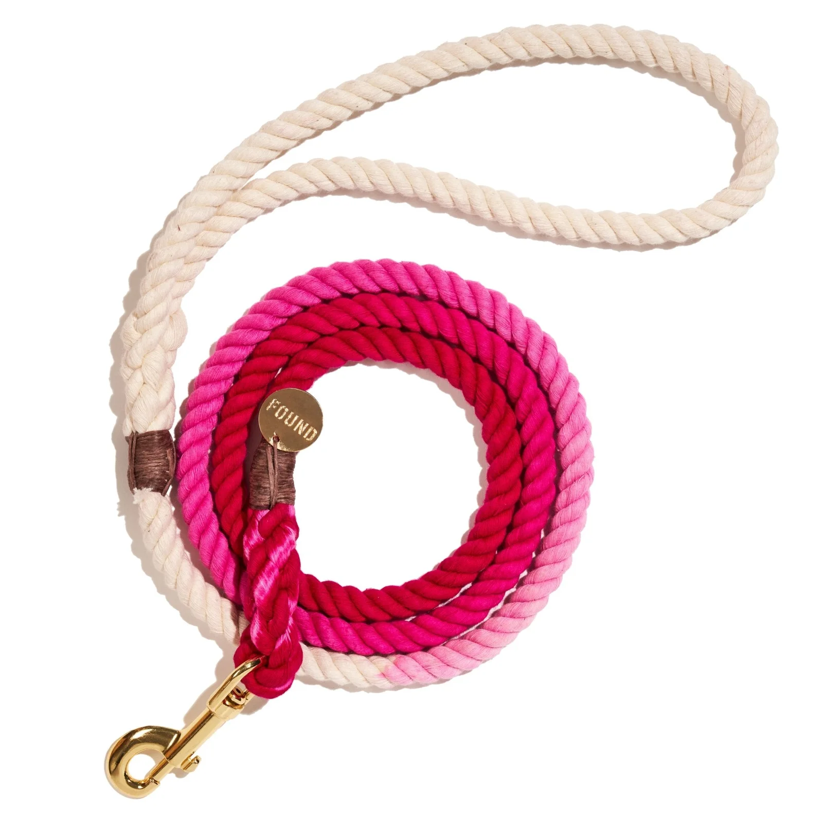 Magenta Ombre Cotton Rope Dog Leash, Standard - 5FT by Found My Animal