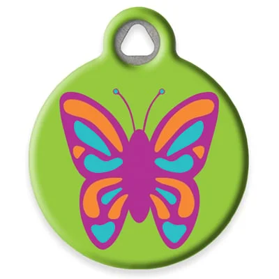 Butterfly Dog Tag Art Pet ID Tag by Lupine Pet