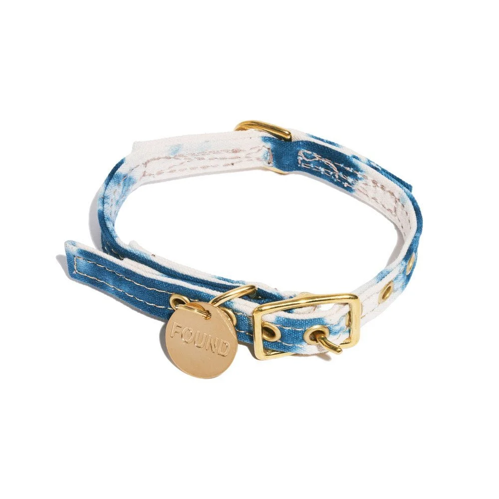 Hand Dyed Indigo Cotton Canvas Cat & Dog Collar by Found My Animal