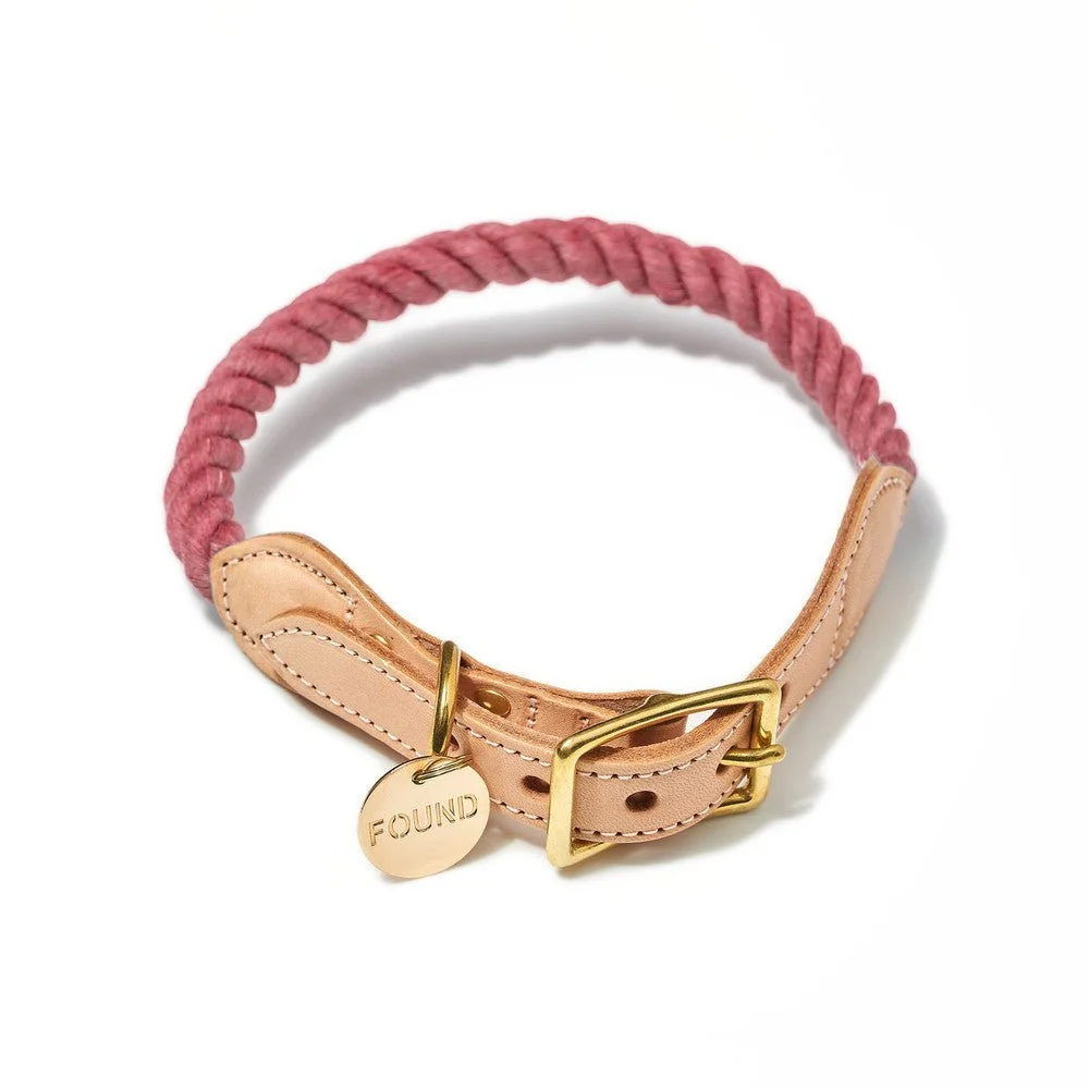 Nantucket Red Up-Cycled Rope Cat & Dog Collar by Found My Animal