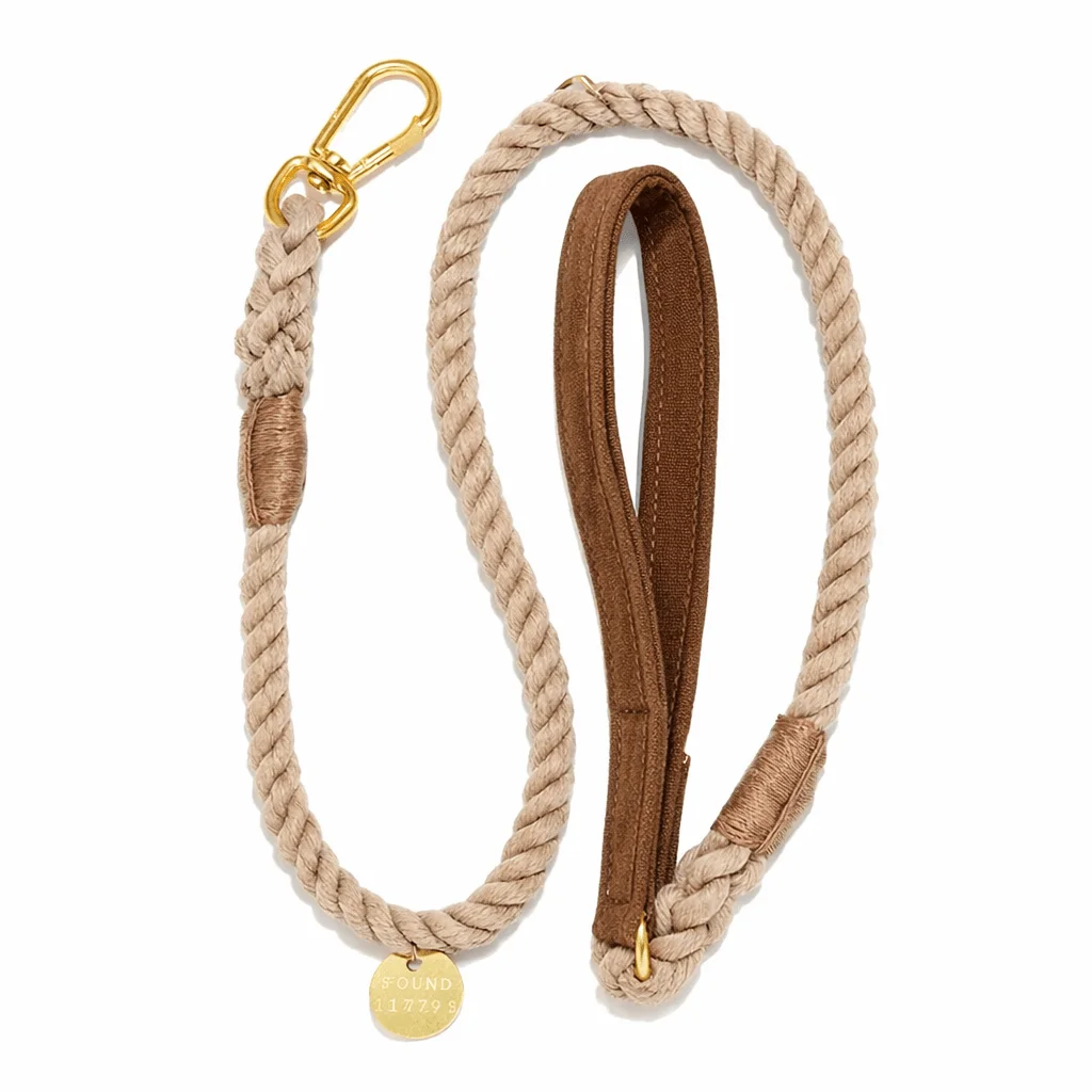 Cinnamon Waxed Cotton Canvas Animal Leash by Found My Animal