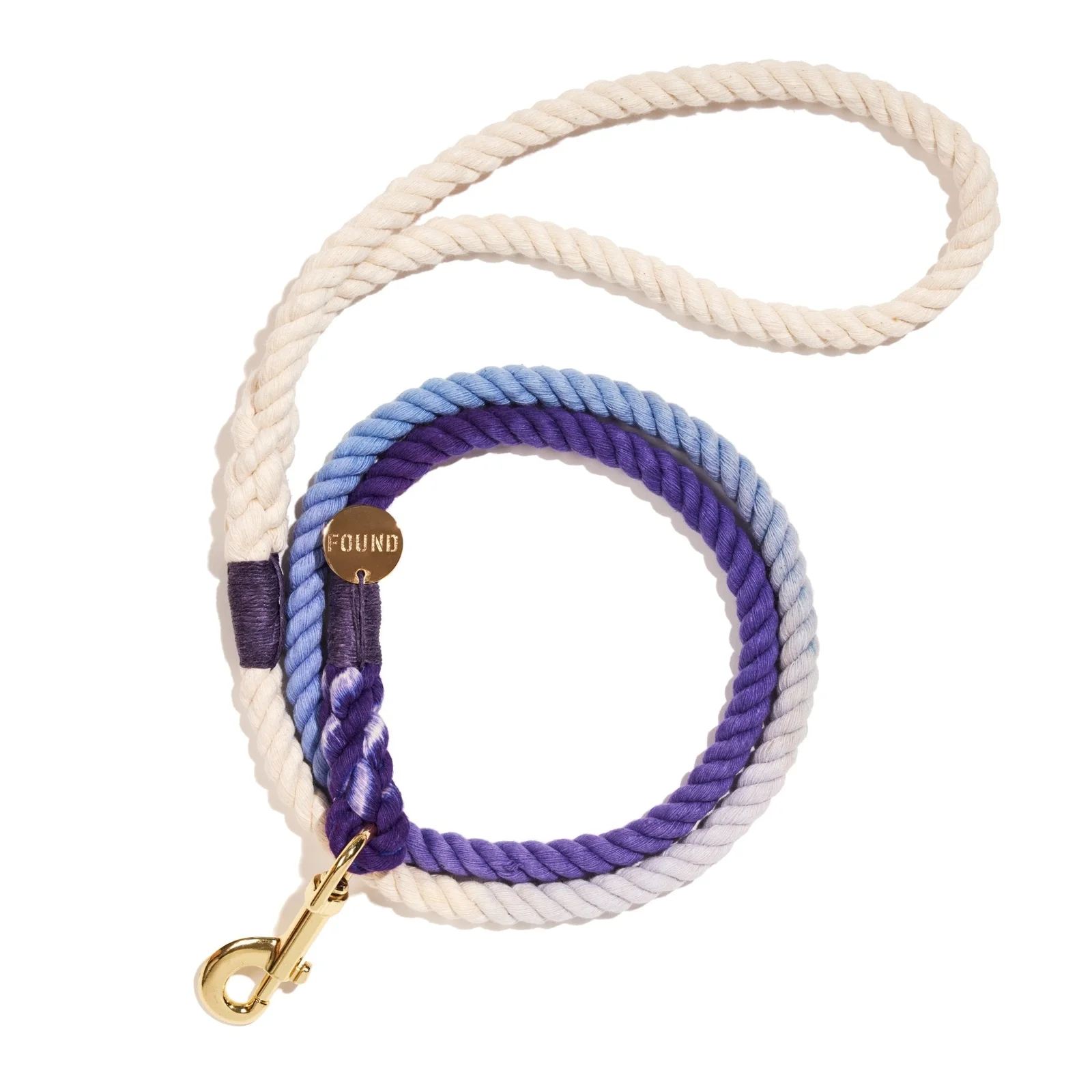 Purple Ombre Cotton Rope Dog Leash, Standard - 5FT by Found My Animal
