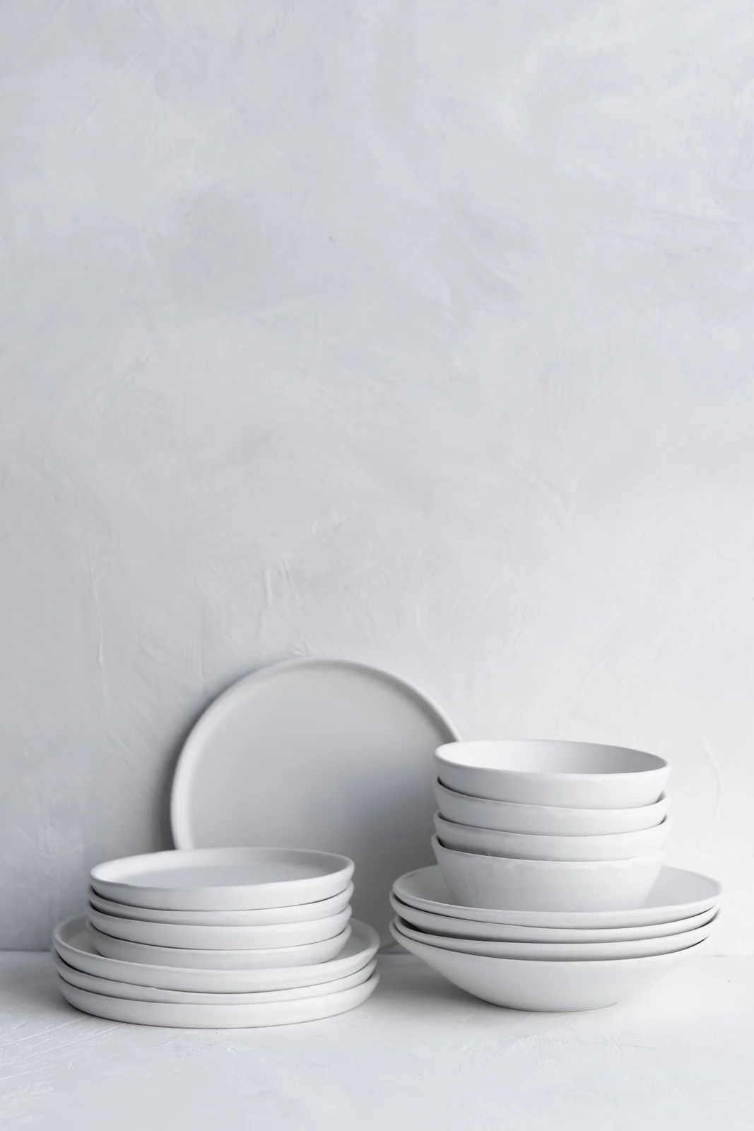 Notary Matte White Dinnerware Set by Notary Ceramics