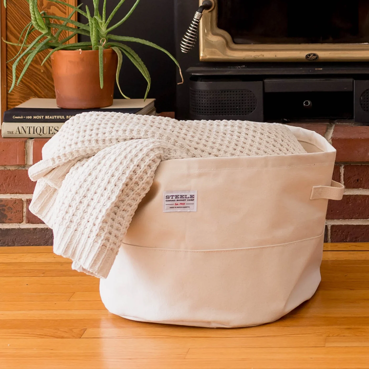 Large Round Canvas Storage Bin by Steele Canvas