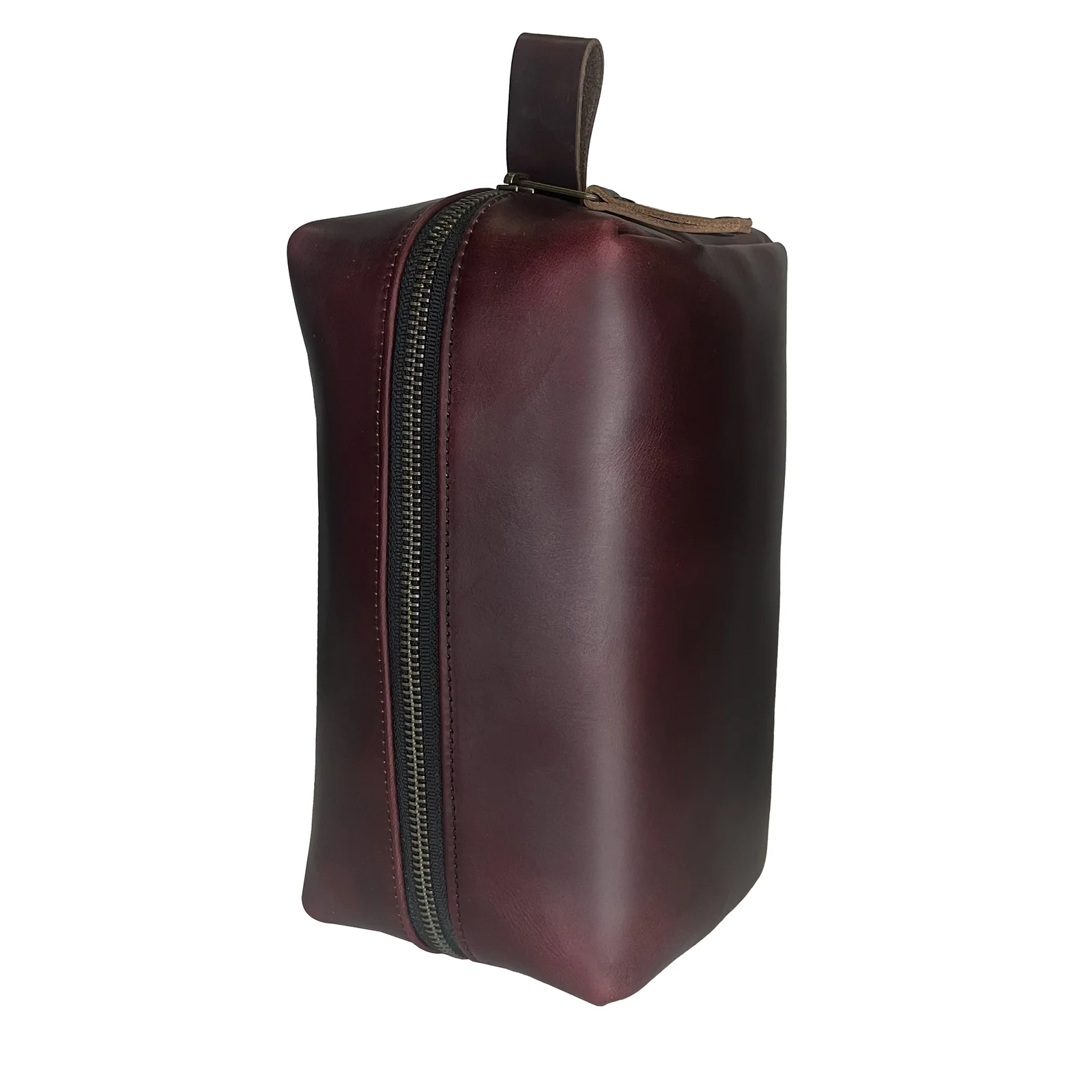 Dopp Kit / Horween Oxblood Chromexel® Leather x Japanese Train Conductor Denim / Ships in 6-10 Weeks by Defy Bags