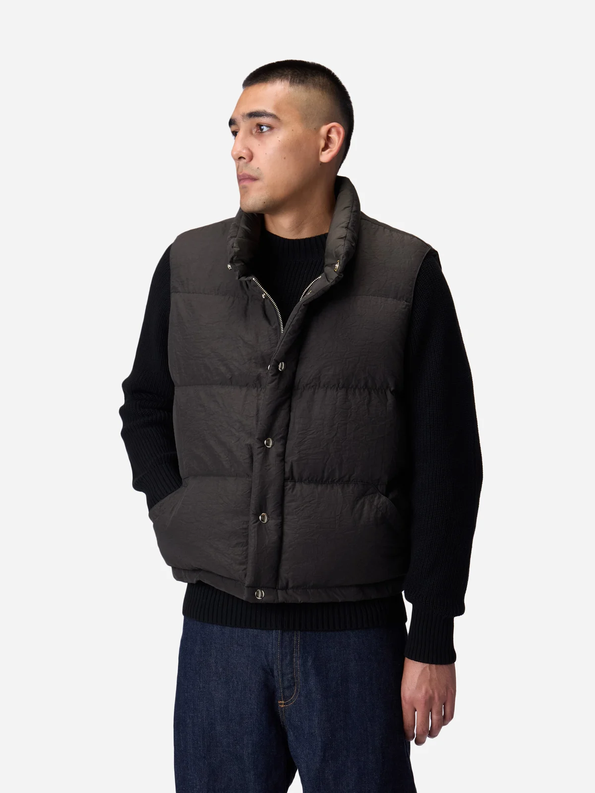 CDW for 3sixteen ~ Wrinkle Nylon Down Vest by 3sixteen