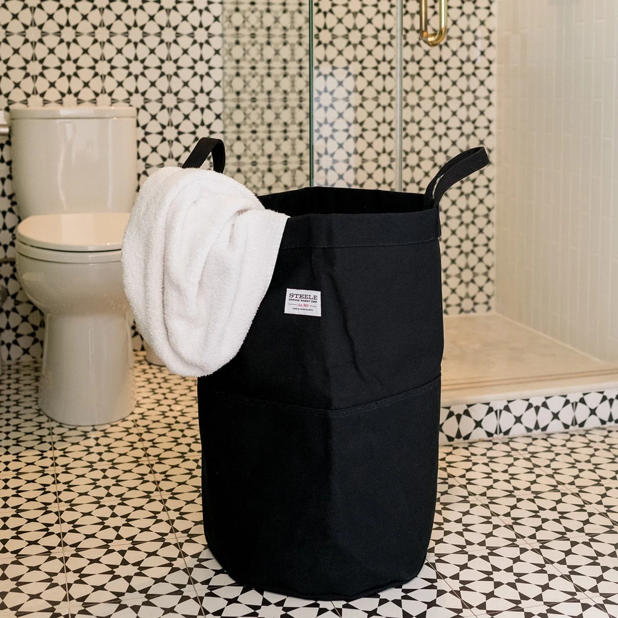Black Tall Canvas Storage Bin by Steele Canvas
