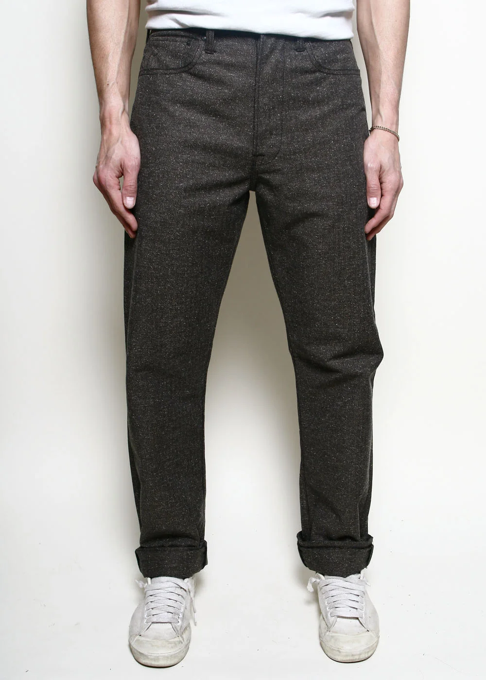 Relaxed Strider // Brown Neppy Herringbone by Rogue Territory