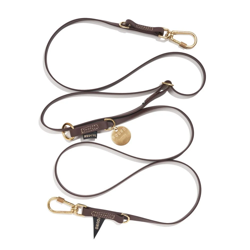 New! Water Resistant Adjustable 7ft Leash, Brown | Found My Animal by Found My Animal