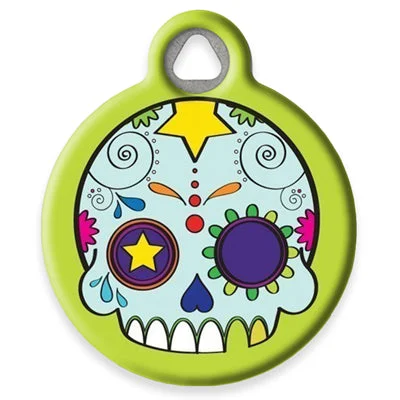 Dia de los Muertos Pet ID Tag by Dog Tag Art by Lupine Pet