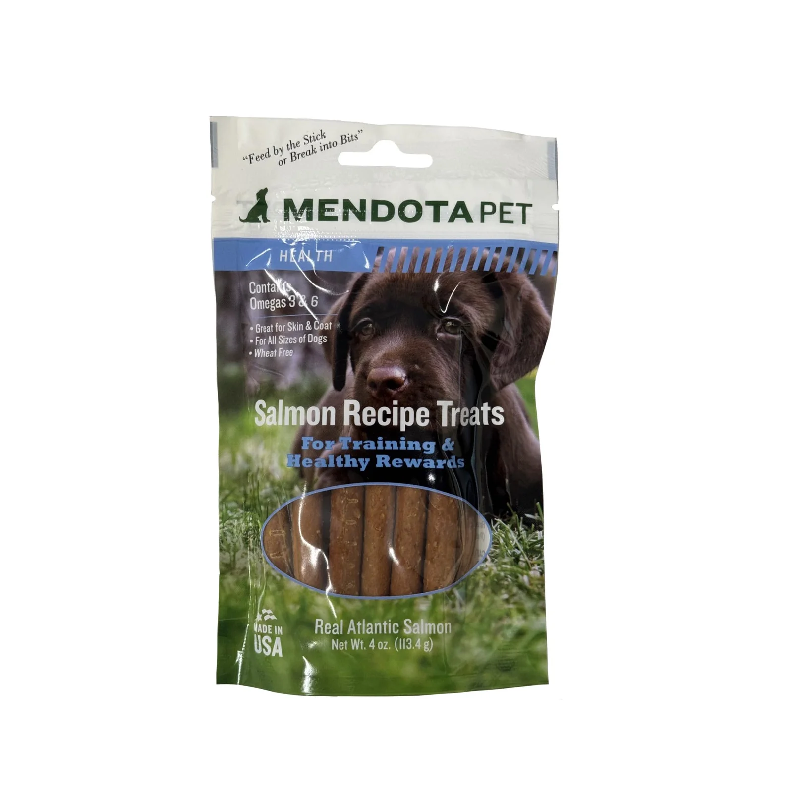 Salmon Recipe Treats - Made in USA with REAL Atlantic Salmon - 4 oz. by Mendota Pet