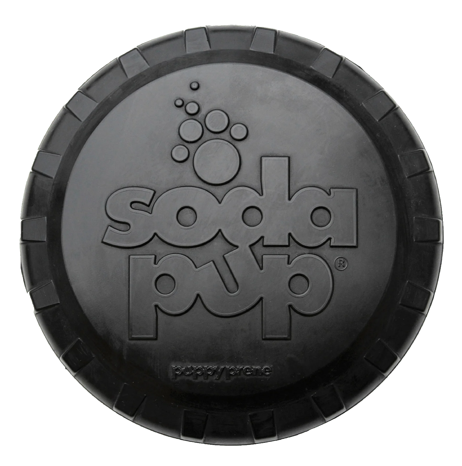 Magnum Bottle Top Flyer Rubber Frisbee for Heavy Chewers | Large | USA Made by SodaPup