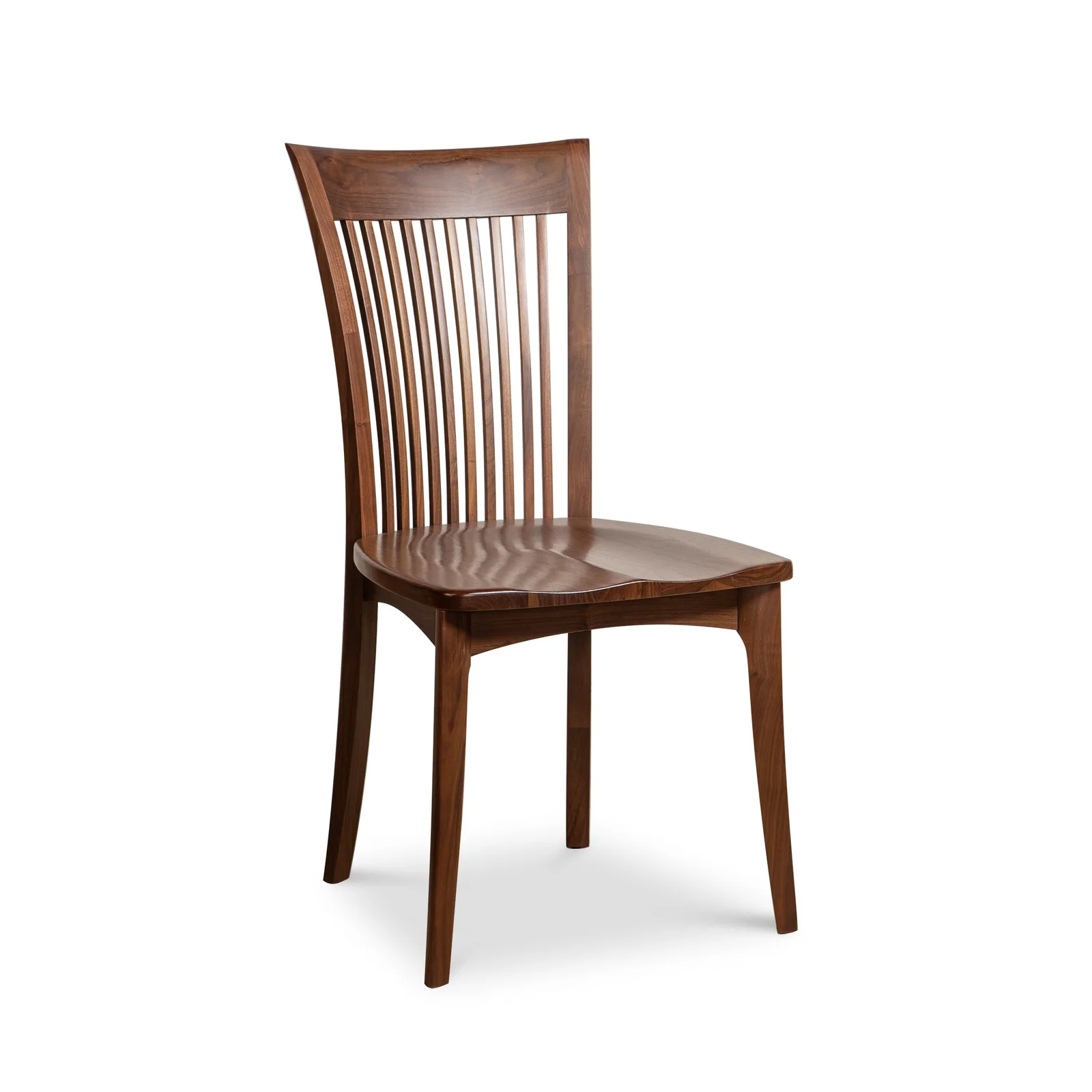 Sarah Shaker Walnut Side Chair with Wooden Seat - Display Model by Vermont Woods Studios