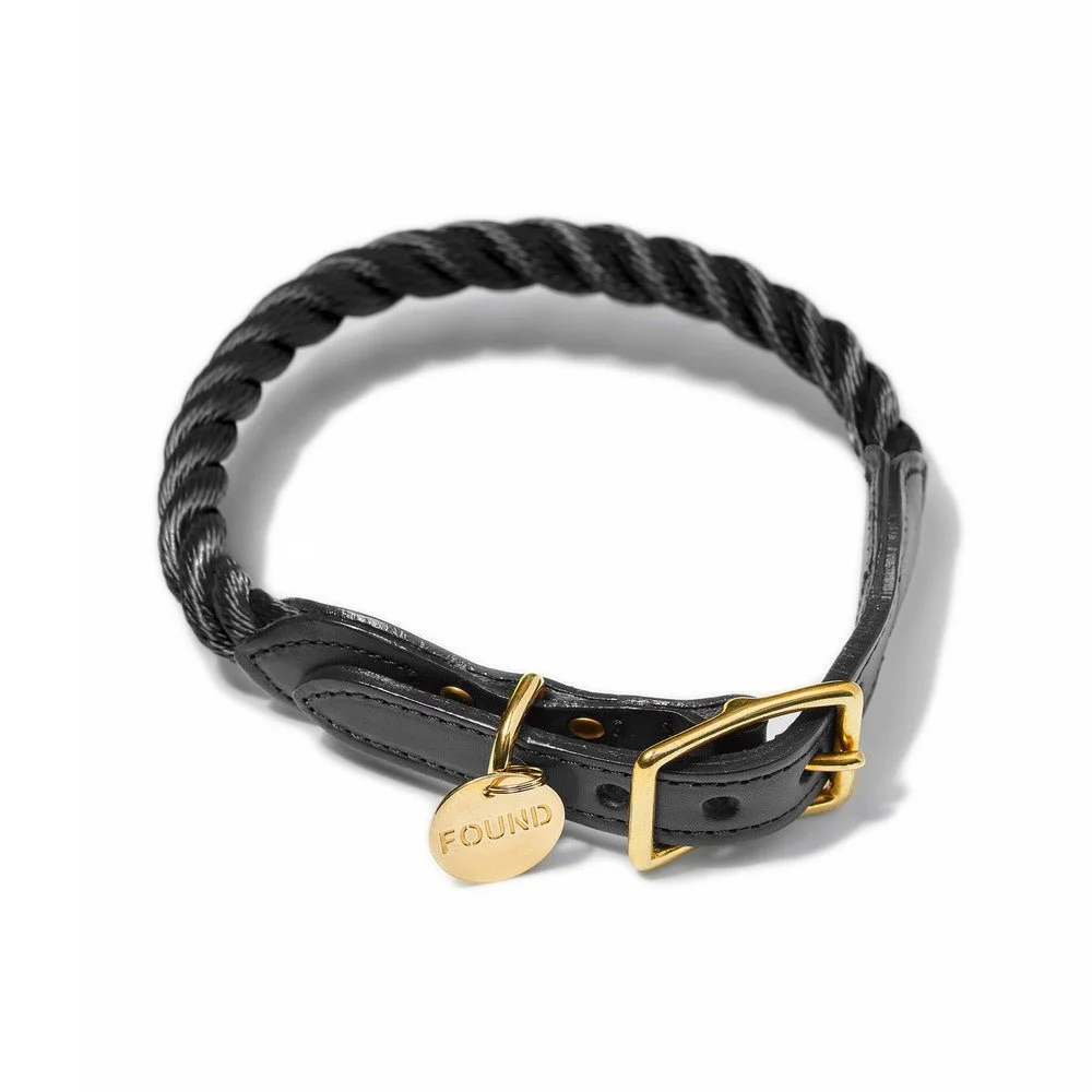 Black Rope Cat & Dog Collar by Found My Animal