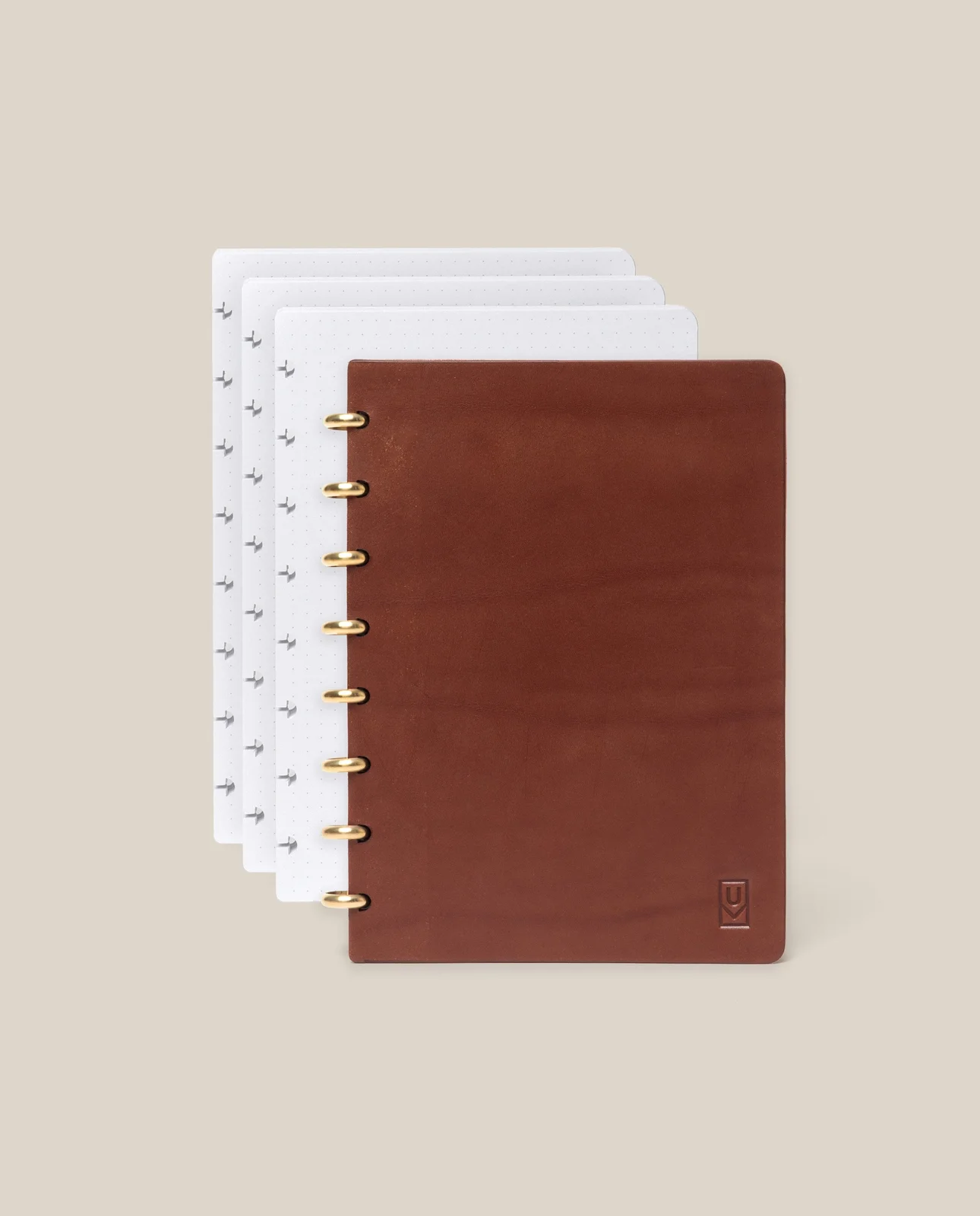 Discbound Heirloom Journal + 3 Refills (Brown Leather 6" x 8.5") by Ugmonk