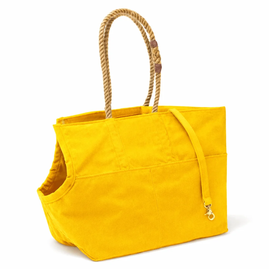 Yellow Waxed Cotton Canvas Dog Carrier by Found My Animal