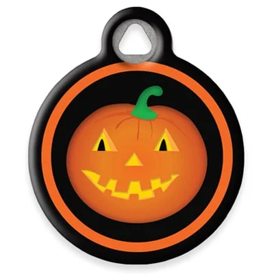 Jack O'Lantern Pet ID Tag by Dog Tag Art by Lupine Pet