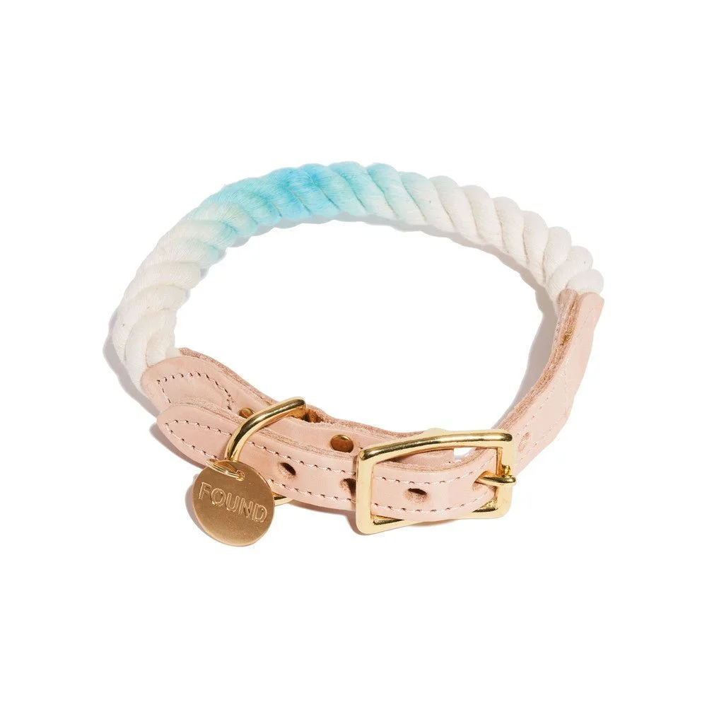Robins Egg Blue Cotton Rope Cat & Dog Collar by Found My Animal