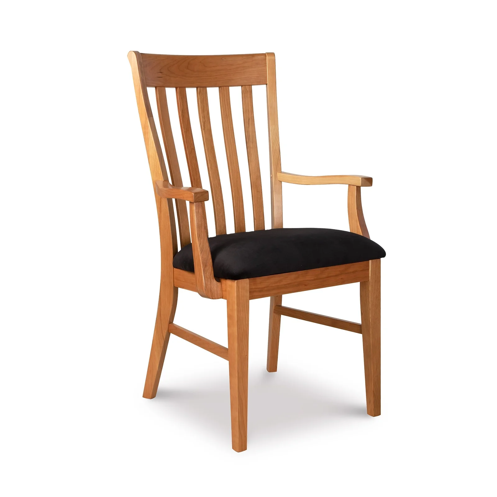 Country Shaker Arm Chair with Black Upholstery - Display Model by Vermont Woods Studios