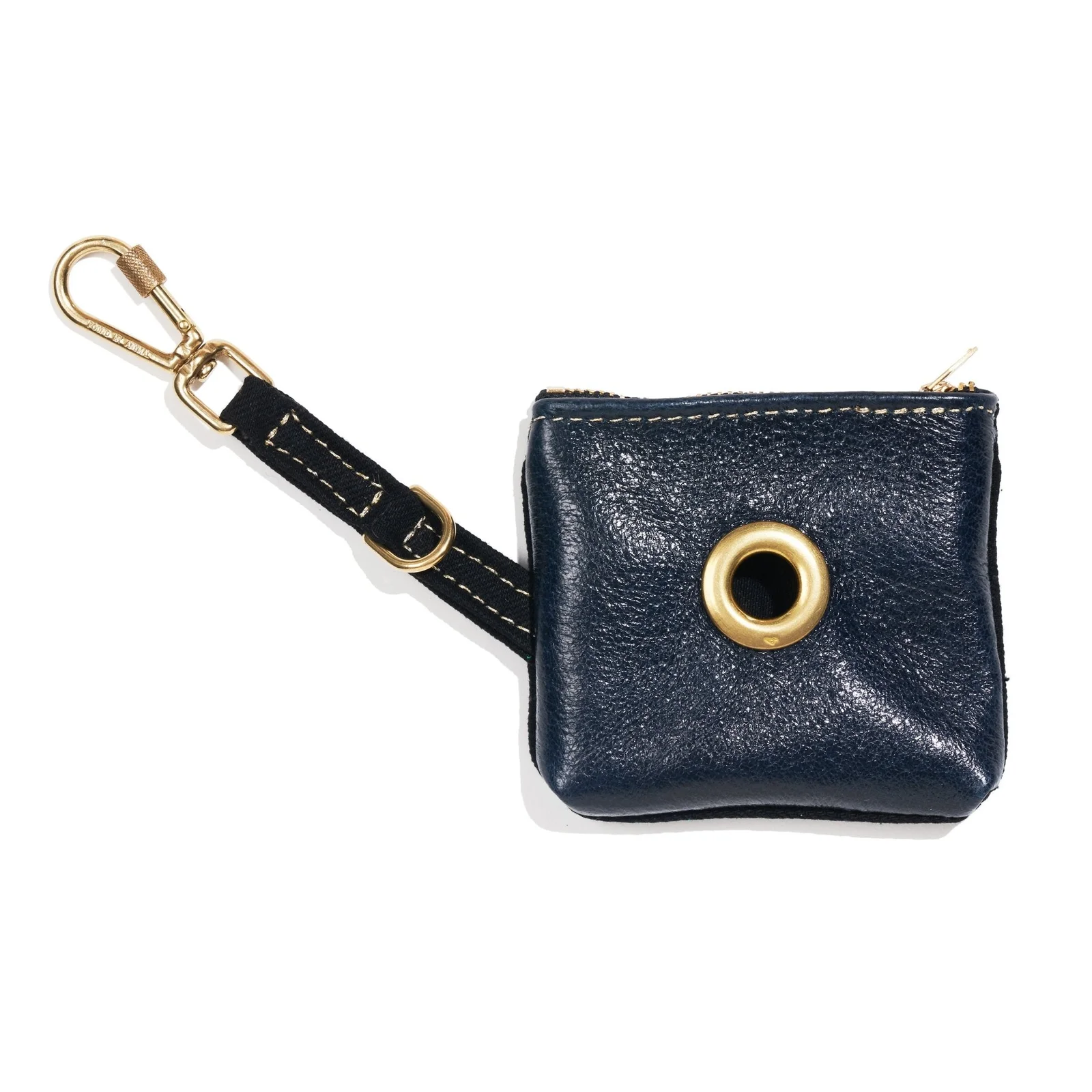 Black Vintage Leather Poop Bag Pouch by Found My Animal