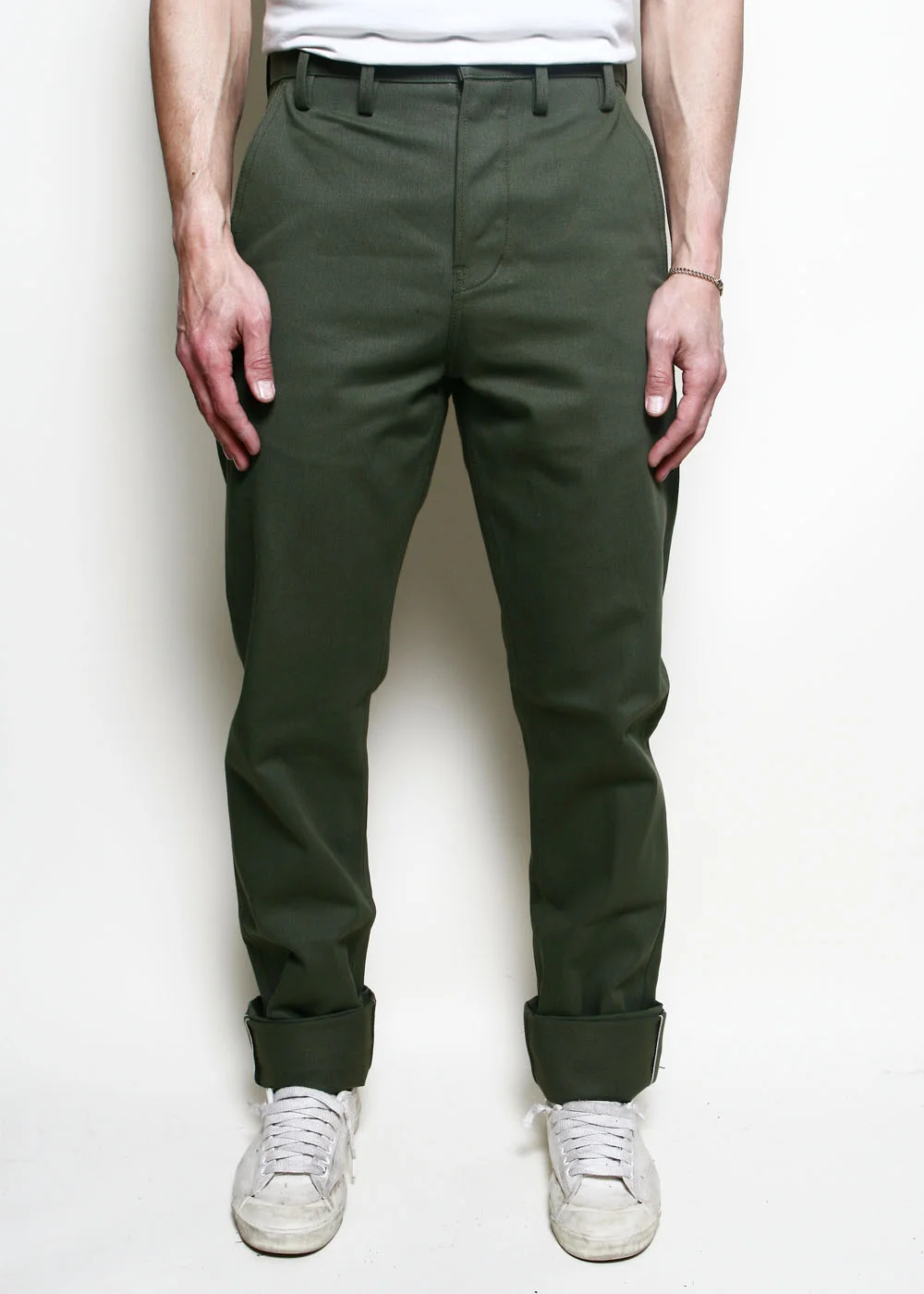 Officer Trousers High // Olive Selvedge by Rogue Territory