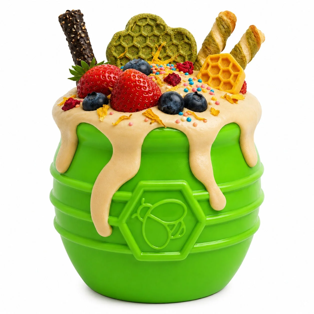 Honey Pot Dog eCup Treat Dispenser | Durable PUP-X Rubber Enrichment Toy | USA Made - Limited Edition Apple Green by SodaPup
